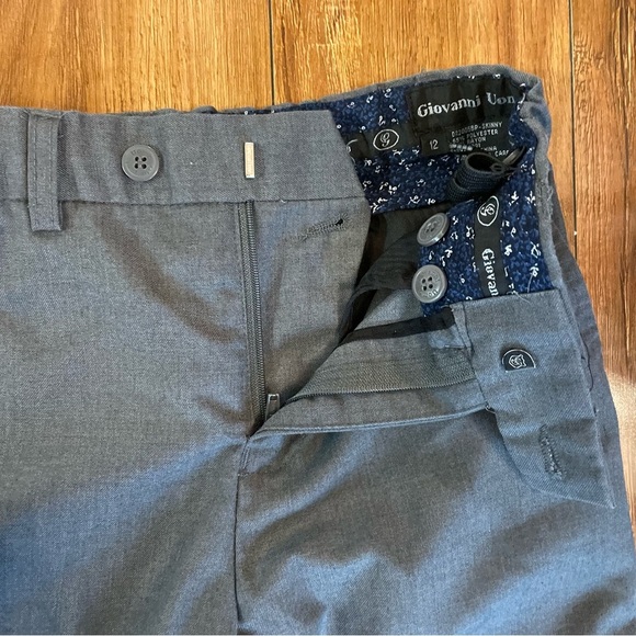 GIOVANNI UOMO Boys Gray‎ Slacks Slim Waist Tighteners Size 12 - Picture 5 of 12